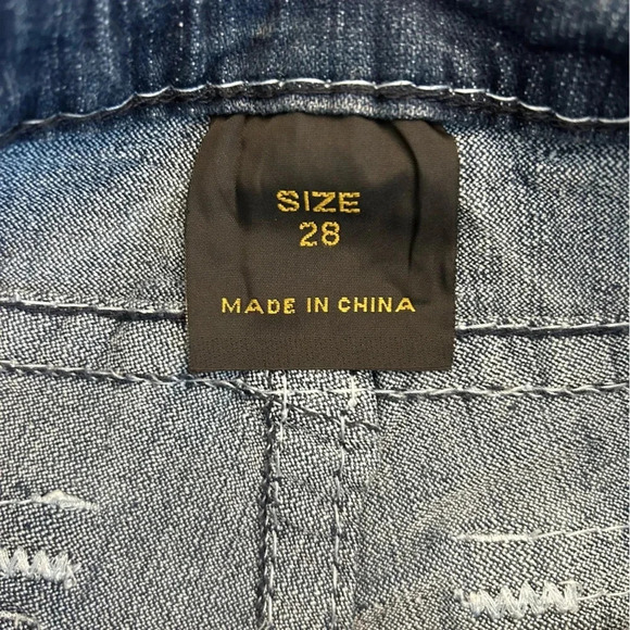 True Religion Joey Super T Flare Boot Cut Darker Wash Jeans Size 28 - Picture 6 of 9